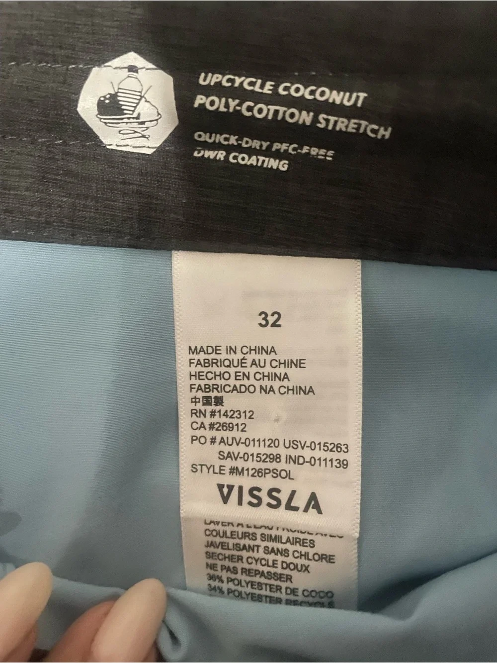 Vissla Pale Blue Elastic-Waist Swim Shorts